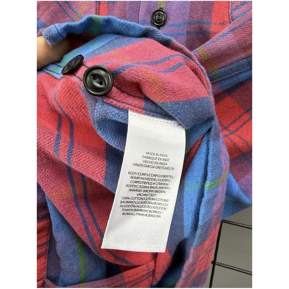 Polo Ralph Lauren Polo Country Plaid Flannel Shirt Mens M Workwear Red Blue